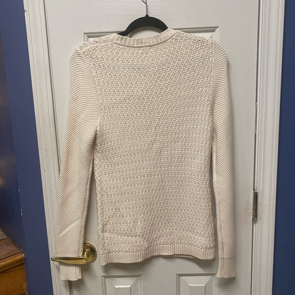 L.L. Bean Crew Knit Cardigan Sweater, Beige button front size Small - Picture 4 of 7